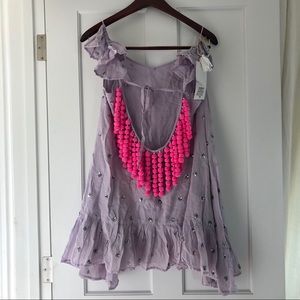 Sundress mimi pink Pom swim coverup dress xs/s